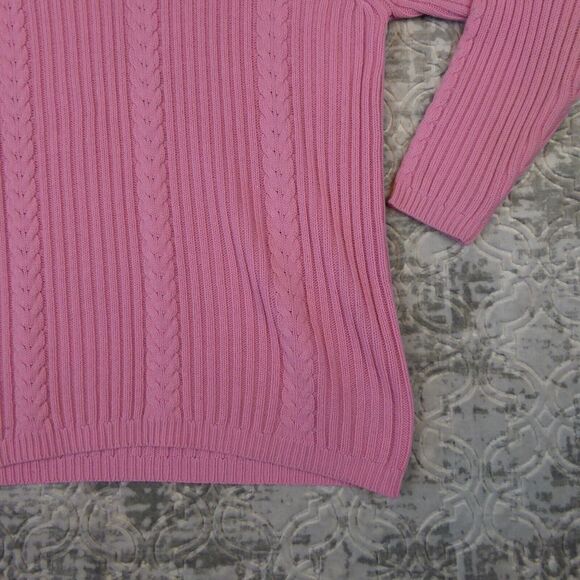Vintage Partners by Mervyn's Sweater Women's Large Pink Cable Knit Pullover - Picture 6 of 10